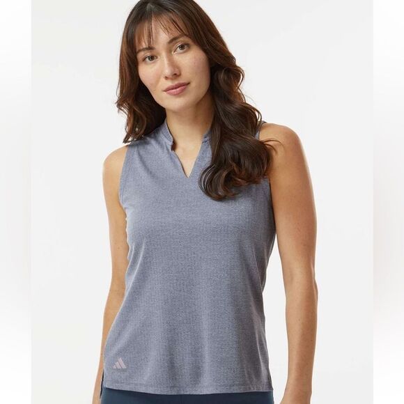 Adidas Ultimate365 Textured Sleeveless Golf Polo - Picture 1 of 11